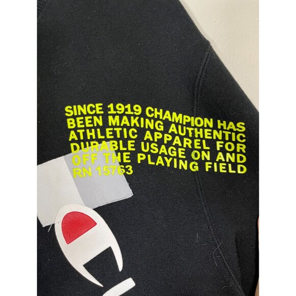 Retro Champion Sweatshirt Black L Graphic Classic Preppy Active Sporty Colorful - Picture 4 of 11